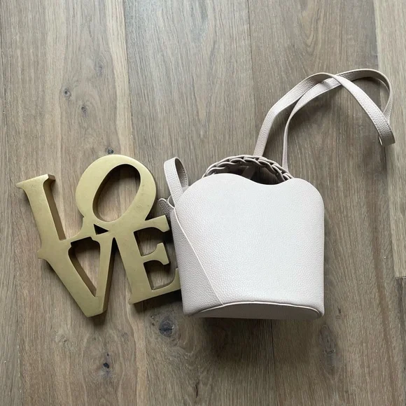 Anthropologie Light Pink/Rose Bucket Bag with Braided Handle - Picture 2 of 12